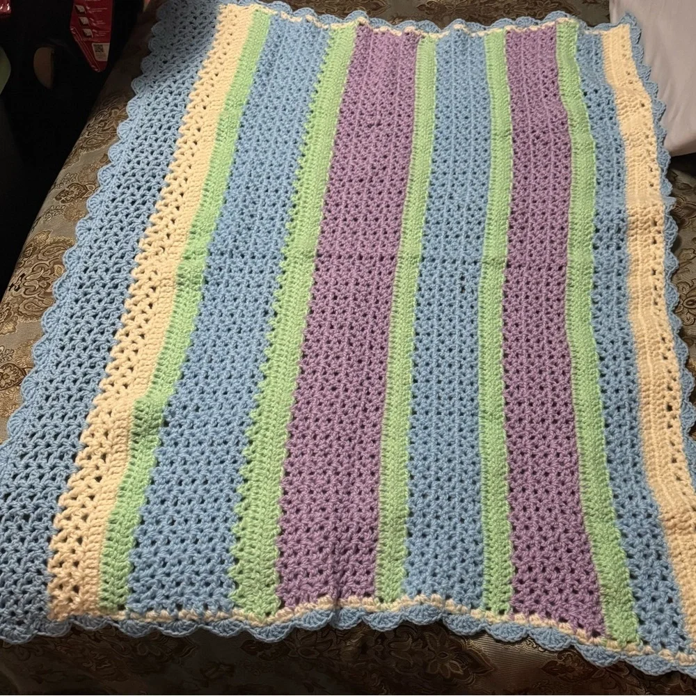 Colorful Crochet Baby Blanket - Picture 2 of 4